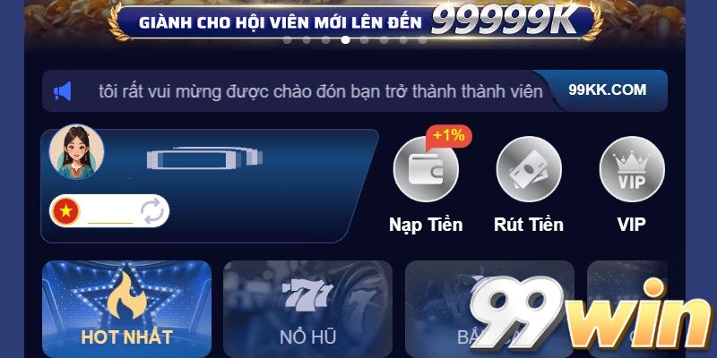 Giao diện website 99win thời thượng
